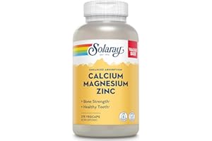 SOLARAY Calcium Magnesium Zinc Supplement - with Calcium 1000mg, Magnesium 500mg - Bone Health, Muscle Function, Heart Health and Immune Support - Vegan, 60 Day Guarantee, 68 Servings, 275 VegCaps