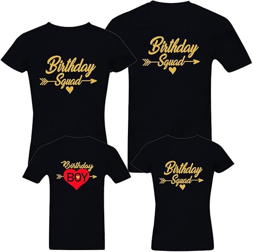 Buy RAINBOWTEES Unisex Cotton Birthday Squad Birthday Boy Family