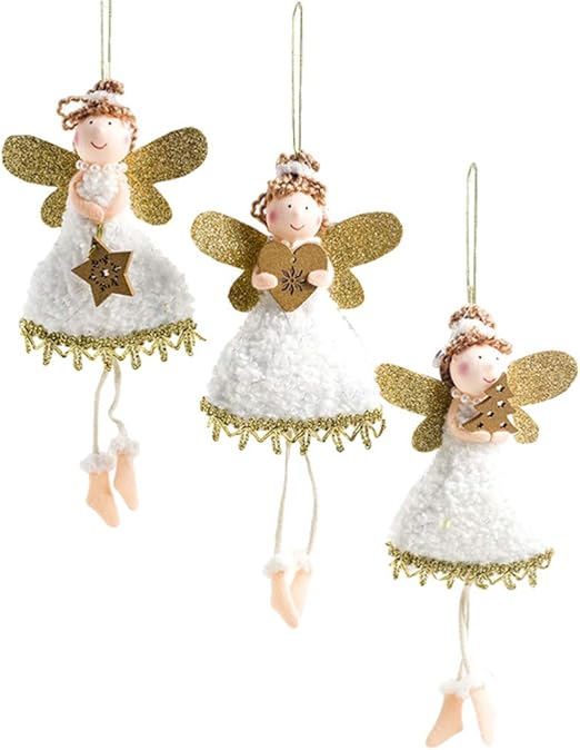Amazon Com Amosfun Christmas Doll Hanging Angel Xmas Plush Doll