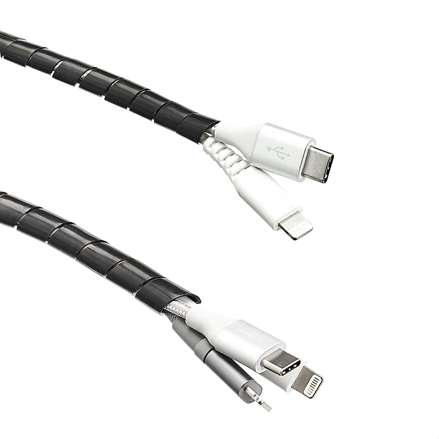 Amazon Basics Cable Tidy Sleeve, Ideal for Cable Management and Protecting Cords From Pets, 10 m - Black