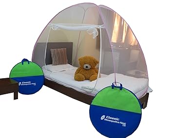 Classic Mosquito Net Classic Foldable Mosquito Net (Single Bed)With Free Saviours - (Pink)