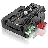 REFLEX CAMERA Professional Quick Release Plate Compatible with Manfrotto 501/500Ah/701HDV/503HDV/Q5 Heads, 15kg Load Capacity, 1/4” & 3/8” Screws, Bubble Level – Ideal QR Plate for Camera Stability