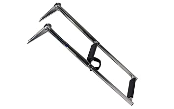 wellenshop Teleskop-Badeleiter Bootsleiter 2 Stufen Edelstahl Länge 57 cm
