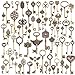 KeyZone Wholesale 69 Pieces Large Antique Bronze Vintage Skeleton Mixed Key Charms Necklace Pendant for DIY Jewelry Making