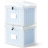 Oterri Lockable Plastic File Box with Lid for Letter-Size | Hanging File Folders Not Included. Clear, Large 2-Pack. Home, Office, Classroom, Dorm, Tax, Under Bed, Filing Cabinet.