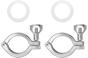 RIXIGOOD 1.5 Inch Tri Clamp Heavy Duty with Silicone Gasket 1.5" Single Pin Tri-Clamp 304 Stainless Steel Sanitary TC Fitting