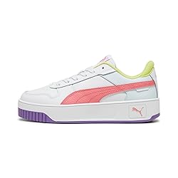 PUMA Carina Street Sneaker, White-Passionfruit