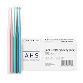American Hospital Supply Disposable Ear Curettes, Ear Wax Removal Tools, 5 Color-Coded Tip Styles for Adults and Children, Pack of 75 or 15 of Each Tip Style