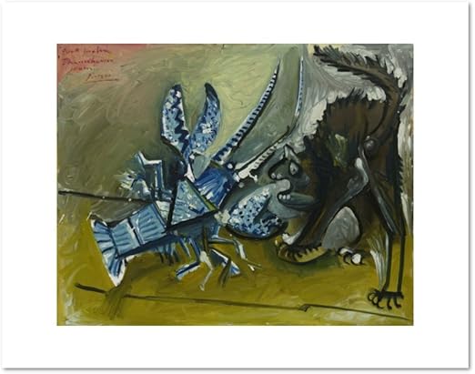 Amazon Com 1000museums Lobster And Cat Le Homard Et Le Chat By Pablo Picasso Jan 11 1965 Art Print Posters Prints