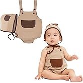 AGQT Newborn Baby Bunny Costume 1st Easter Outfit 3PCS Long Sleeve Romper Baby Boys Halloween Costume Size 0-6 Months