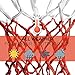Heavy Duty Basketball Net Replacement - All-Weather Thick Nets Fit Standard Indoor and Outdoor 12-Loop Rims (White and Red)