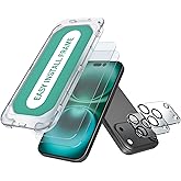 Smartish® iPhone 17 Pro Screen Protector + Camera Lens Covers - Tuff Sheet - 2-Pack Tempered Glass 9H Easy Install Frame Case-Friendly - Dynamic Island for Apple iPhone 17 Pro - Clear 2-Pack