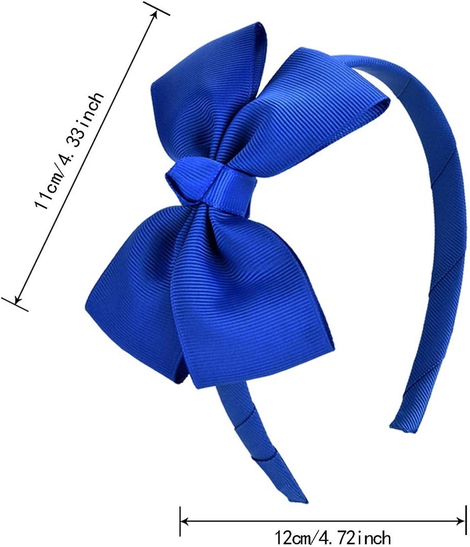 Vamotto 8 Pieces Bow Tie Headband Bow Tie Hairband for Girls,Head Wraps Grosgrain Ribbon Hair Band Hair Accessories for 3-12 Year Girls Favors and Party - Image 3