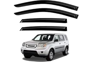 Dimflux Window rainguards Rain Guards Compatible with 2009-2013 Honda Pilot EX/EX-L/LX/Touring for 2010 2011 2012 Auto Deflectors Window rainguards Wind Deflector Rainguards