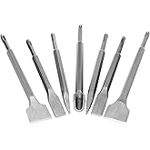 7pc 3/8 inch SDS Plus Drill Chisel Set, Includes 40mm, 20mm & Specialty Chisels