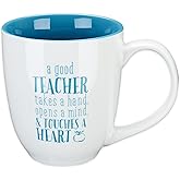 Christian Art Gifts Blue Ceramic Coffee Mug – 14 oz. Microwave and Dishwasher-safe Inspirational Scripture Coffee and Tea Mug for Teachers with Bible Verse: Touches a Heart – 1 Corinthians 16:14