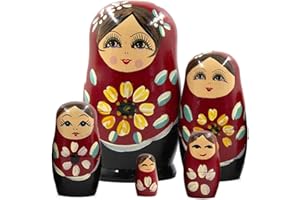 Nesting Dolls for Kids - Handmade Russian Nesting Dolls - Wood Sculpture, Compact Tabletop Ornament for Entrance Kid Room Fir