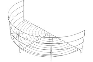 Lurrose Frying Oil Drip Rack Stainless Steel 40Cm Semi-Circular Design for Kitchen and Wok Use