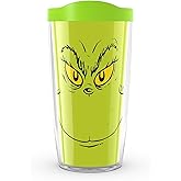 Tervis Dr. Seuss - Grinch Grin Made in USA Double Walled Insulated Tumbler Travel Cup Keeps Drinks Cold & Hot, 16oz, Classic