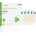 NeuHeils Hydrocolloid Adhesive Bandages, Hydrocolloid Wound Dressing with Border 4''x4'' for Light to Medium Exudate Wounds, Bed Sore, Minor Burns, Abrasions, Cuts, Superficial Wound 10 Packs