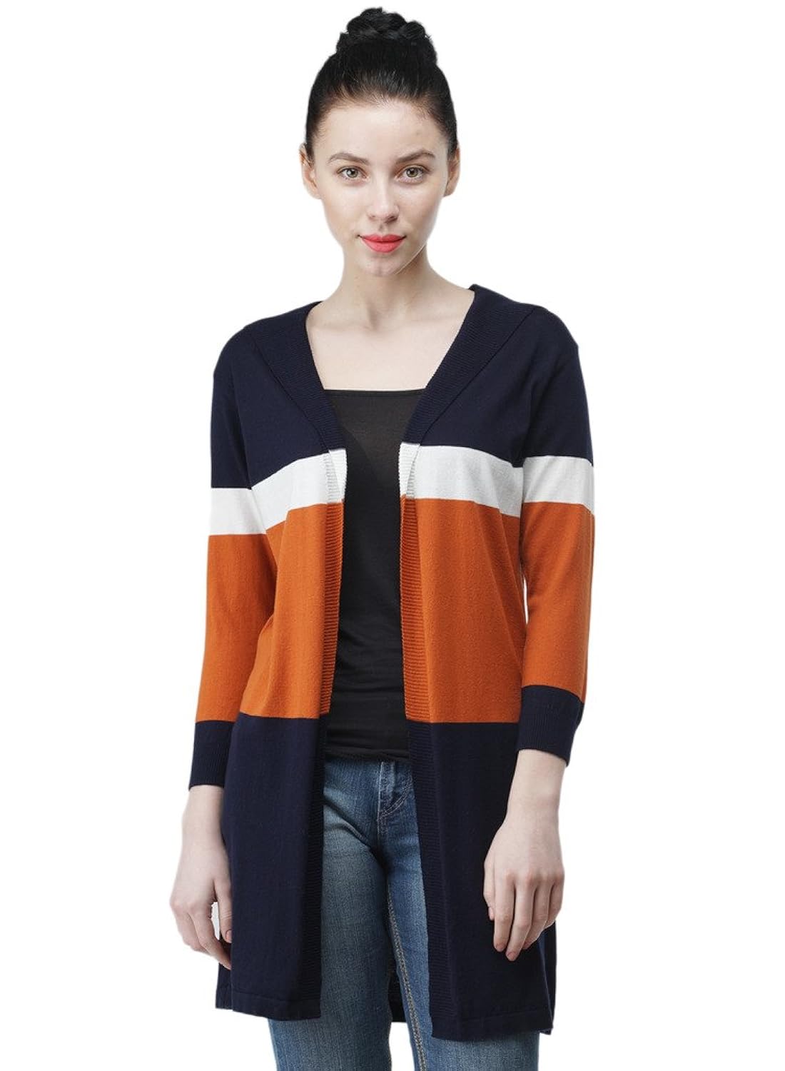 women's 3/4 th sleeves long open shrug