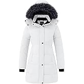 wantdo Women's Winter Coats Quilted Long Puffer Jacket Waterproof Hooded Coat