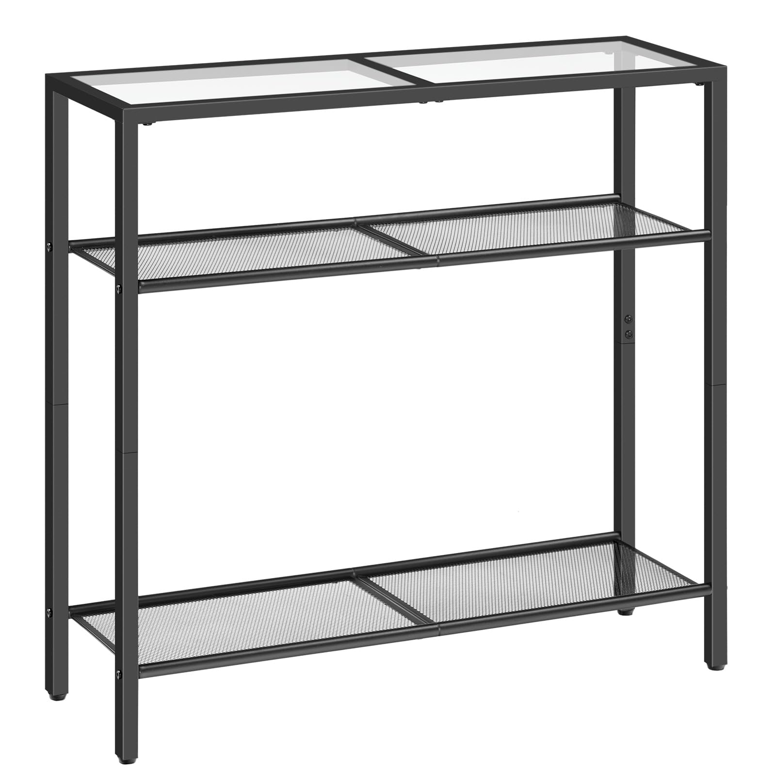 HOOBRO 29.5" Narrow Console Table, 3-Tier Tempered
