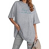 Boy Mom Shirt for Women Oversized Mama Tshirt Mom Lift T-Shirt Gift for Mom Casual Tee Tops