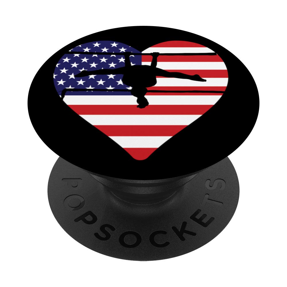 Uneven Bars Girls Gymnast Womens Gymnastics American Flag PopSockets Grip and Stand for Phones and Tablets