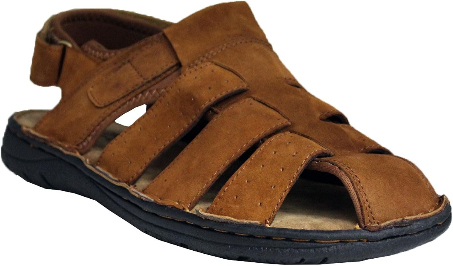 Amazon.com | Vikings Sports Mens Leather Soft Comfort Fisherman Sandals # 7805-02 (9.5 M) | Sandals