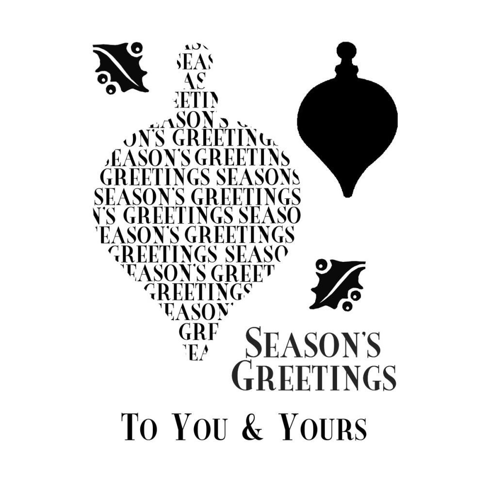 MSE My Sentiments Exactly Clear Stamps 3 x 4-inch Sheet Season's Ornament, Acrylic, Multicolour, 0.38x8.25x16.51 cm