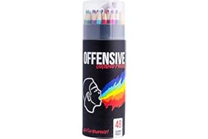 MilkToast Brands 48 Funny & Offensive Colored Pencils for Adults – Pre-Sharpened Gag Gift Set for Adult Coloring Books, Cussing, Pranks, and Creative Stress Relief (Loud Mouth Edition)