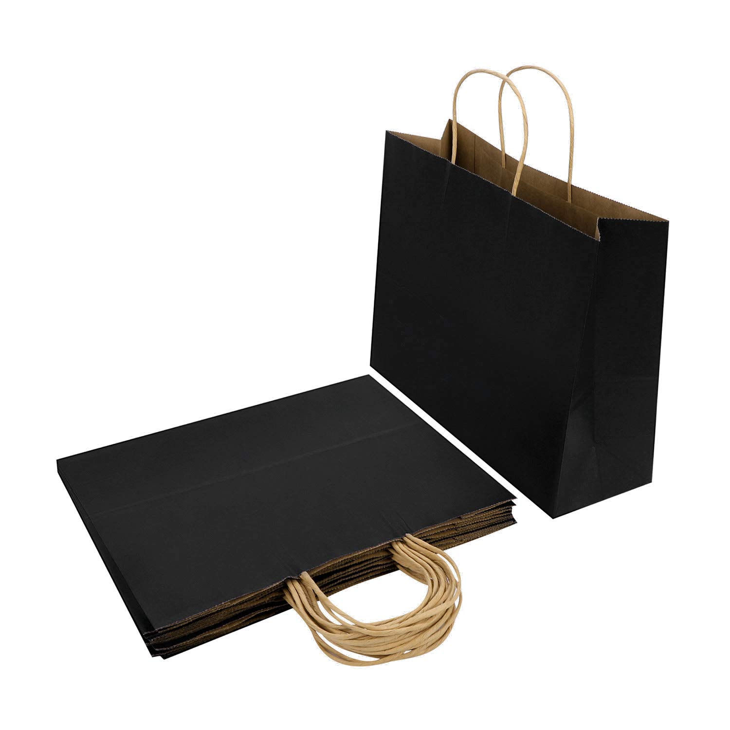 10PCS Large Kraft Paper Bags Gift Party Bags Paper Shopping Bags Goody Bags Retail Bags Merchandise Bags Thickened Recycled Paper Carrier Bags Shopper Wrapping Bags for Birthday Baby Shower Wedding