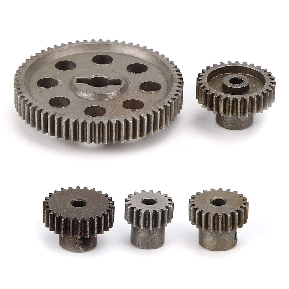 Odorkle Differential Main Metal Spur Gear, 64T and 17T 21T 26T 29T, 5pcs Main Gear for HSP BRONTOSAURUS 1/10 Truck 94111