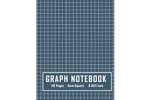 Graph Notebook 5mm Squared: Grid Paper Notebook of 5 Squares Per inch (5x5) for Math, Science, and School Students, Office, T