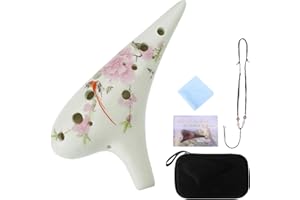 Bird and Flower 12 Hole Ocarina,Beautiful Glazed,Hand Painting Ocarina
