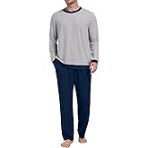PrinStory Men's Pajama Sets Sleepwear Pjs Soft and Comfortable Nightwear Two Piece Loungewear with Pockets S-2XL