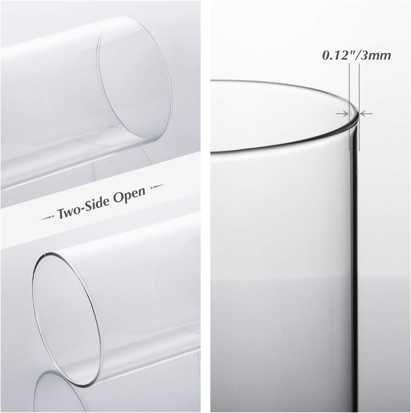 WGVI Clear Hurricane Candleholder,Glass Chimney for Candle Open Ended, Chimney Tube of Sizes in Various for Choice, 4" Wide x 8" Tall: Kitchen & Dining