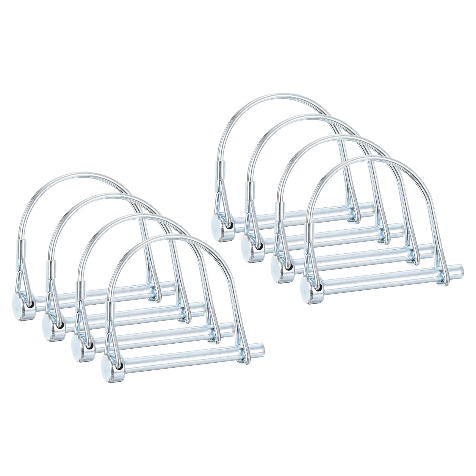 PATIKIL Trailer Coupler Pin 15/64x2-3/8", 8 Pcs Wire Lock Pin Safety Shaft Locking Pin Round Pto Pins for Farm Trailers Lawn Hitches Garden Tractor Kayak Boat (6 x 60 mm)