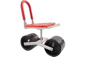 MOCHAG Rolling Garden Cart with Seat, 360° Swivel Garden Rolling Work Seat with 3 Wheels, Adjustable Height Gardening Chair Outdoor Garden Stool Scooter for Orchard Farmland Picking, Gardening Helper