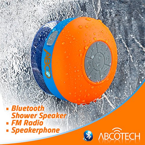 Bluetooth-Shower-Speaker--FM-RADIO--Water-Resistant--Wireless-and-Hands-Free-speaker-phone-with-Suction-Cup--Auto-Pairing-Feature--Compatible-with-all-Bluetooth-devices