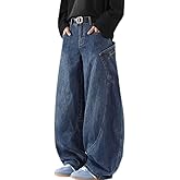 Y2K Jeans Men Vintage Straight Leg Baggy Jeans Harajuku Casual Denim Pants Streetwear Grunge Clothes
