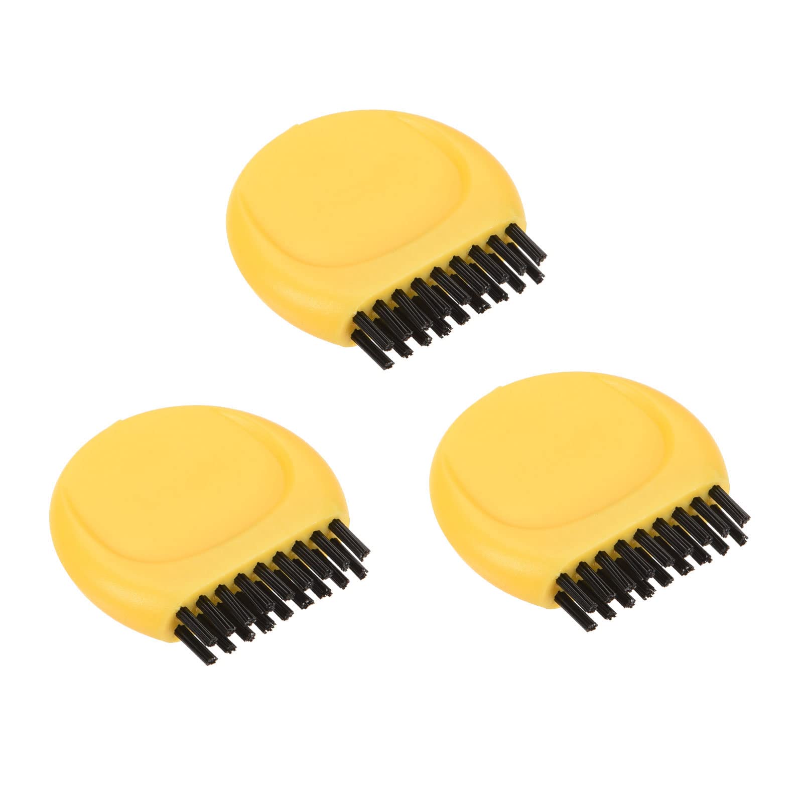 M METERXITY 3 Pack Mini Golf Club Brush - Golf Course, Round Soft & Portable & Dust Clean, Apply to Golf Links (1.18 x 1.22 x 0.3 Inch, Yellow)
