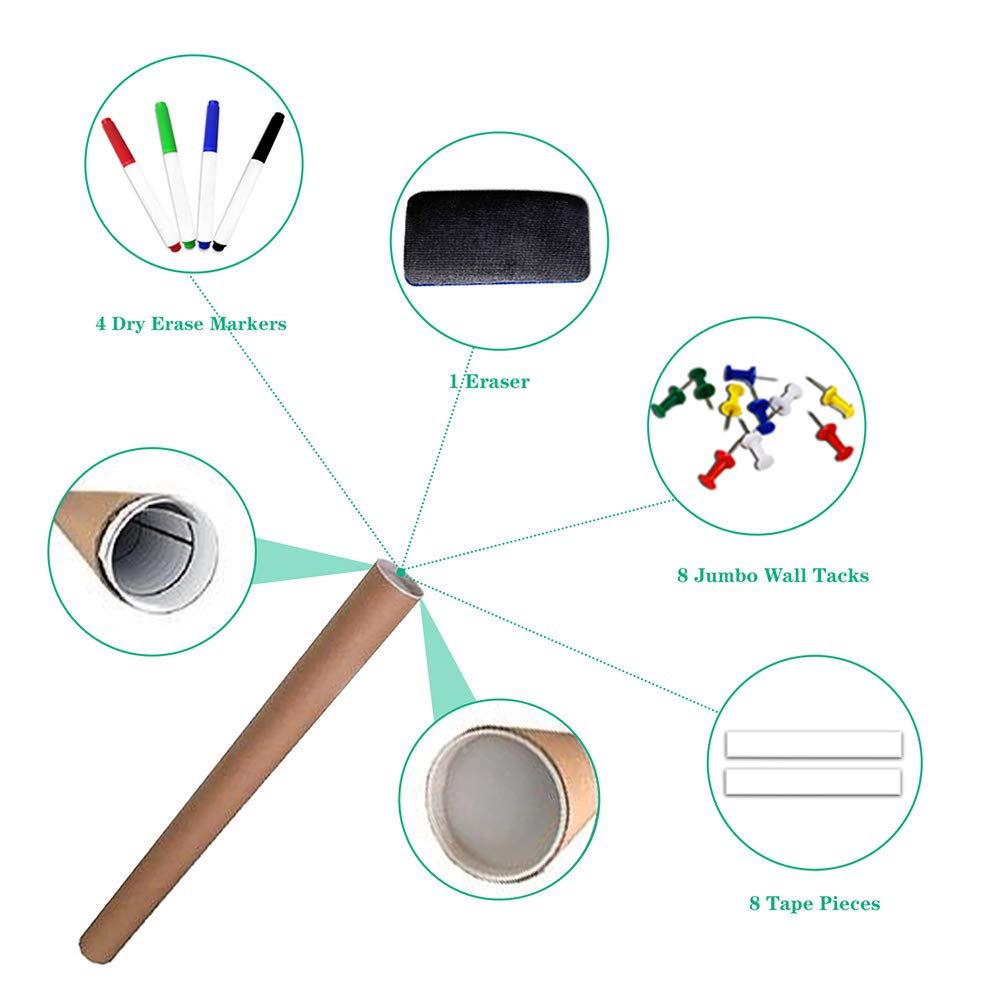 Premium Nano Erase Film Wall Calendar with Goal Tracker - Large 24\