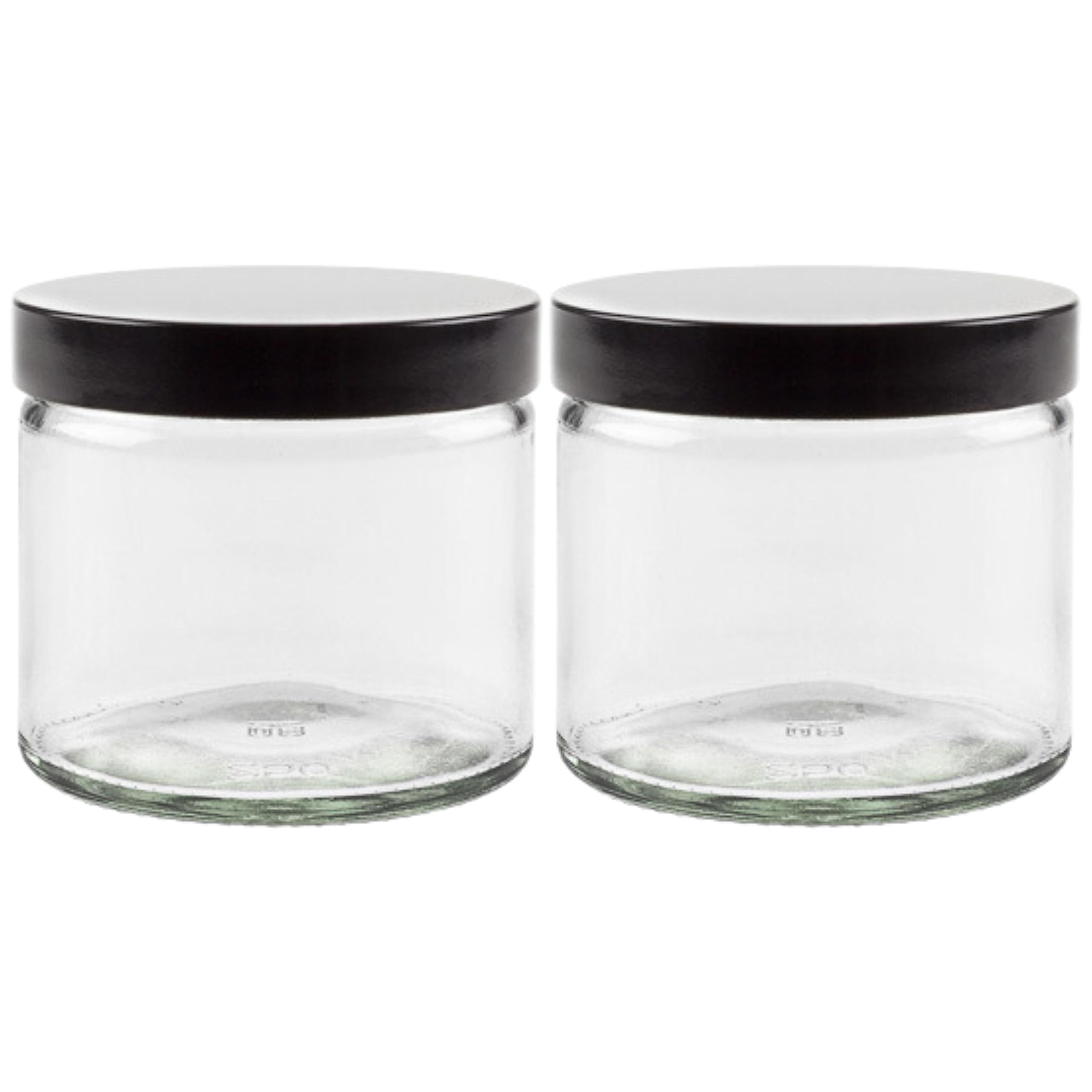 mikken - Glass jar set 2 x 250 ml cream jar with screw cap including labels