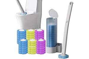 Disposable Toilet Brush, Toilet Bowl Cleaner Brush with 54 Refills,Disposable Toilet Cleaning System with Holder for Bathroom