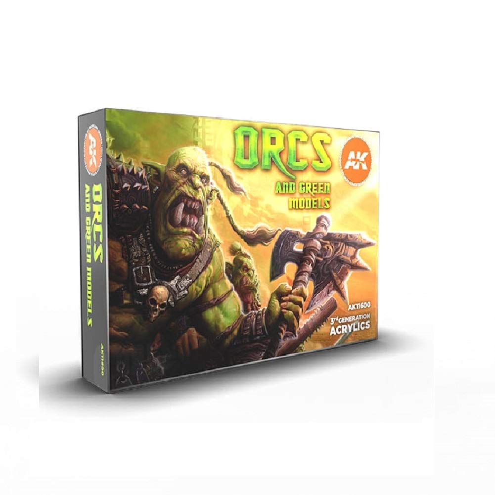 Orcs and Green Creatures Colours Set - AK Interactive Acrylic 3g Paints- AK11600