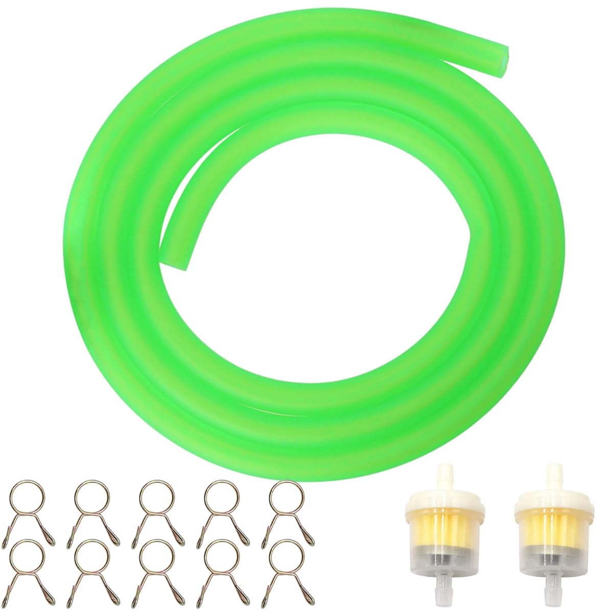 ZAMDOE Fuel Hose Inline Filter Kit for GY6 50cc 70cc 150cc 139QMB 157QMJ Scooter, for Honda XR50 CRF50 CB750 Motorcycle for SSR 110 125 Pits Bikes for Tao Tao ATV Dirt (100cm Green)