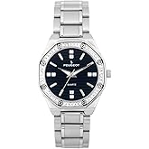Peugeot PP Women Hex Shape Swiss Design with Crystal Bezel and Stainless Steel Bracelet