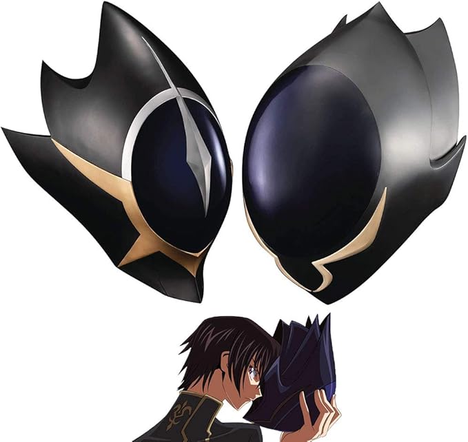 Code Geass Lelouch Mask 2pcs Zero Cosplay Helmet Decorative Mask Lelouch Of The Rebellion Resurrection Clothing Amazon Com